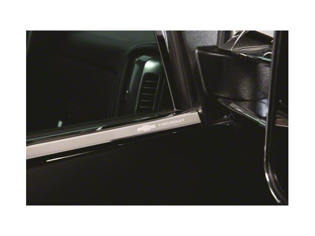 Putco Stainless Steel Window Trim with Bowtie Logo (15-19 Sierra 3500 HD Crew Cab)