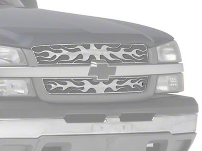 Putco Flaming Inferno Upper Overlay Grilles; Polished (03-04 Silverado 3500 HD)