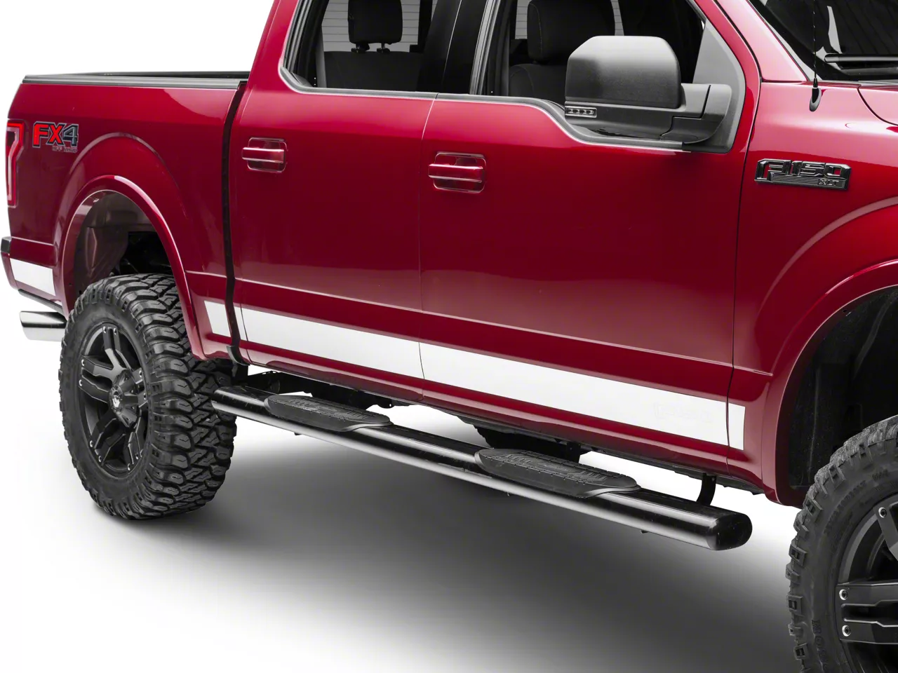 Putco Stainless Steel Rocker Panels with F-150 Logo (15-20 F-150 SuperCab  w/ 6-1/2-Foot Bed