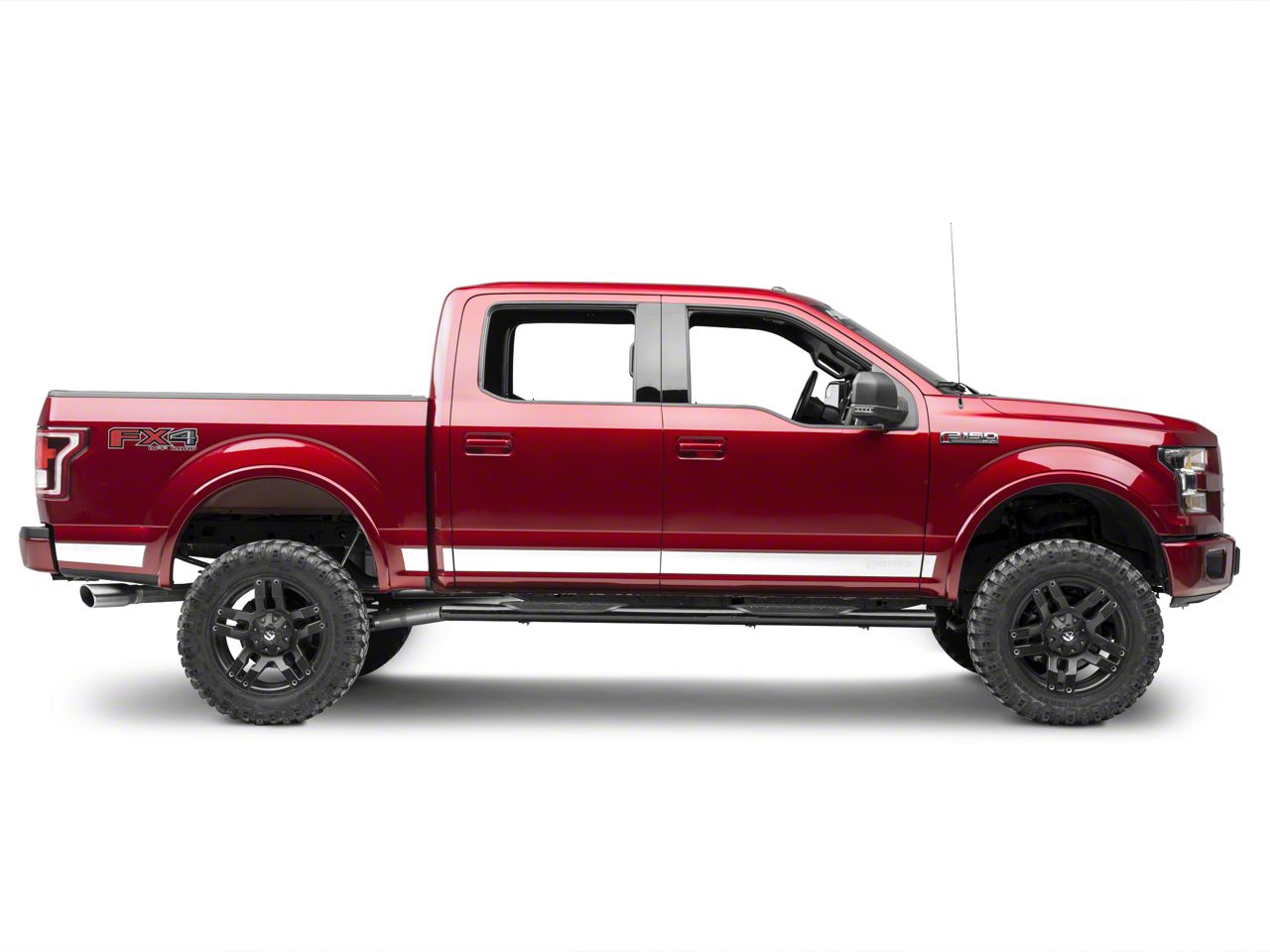 Putco Stainless Steel Rocker Panels with F-150 Logo (15-20 F-150 SuperCab  w/ 6-1/2-Foot Bed