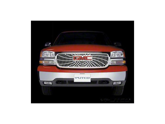 Putco Liquid Spider Web Upper Overlay Grille; Polished (07-14 Yukon)