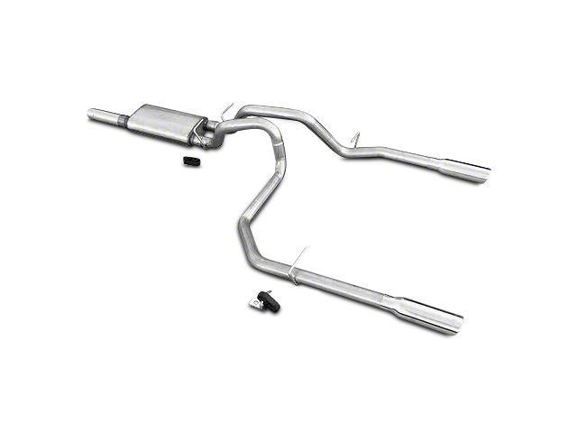 Pypes Violator Dual Exhaust System with Polished Tips; Rear Exit (10-24 6.2L Silverado 1500)