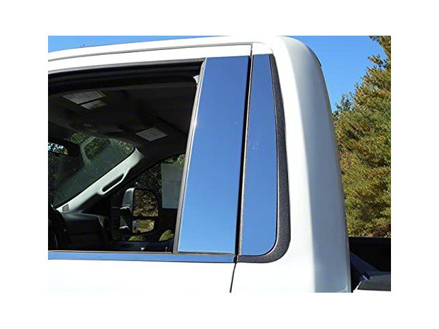 Pillar Post Trim without Keyless Touch Pad; Stainless Steel (17-20 F-350 Super Duty Regular Cab)