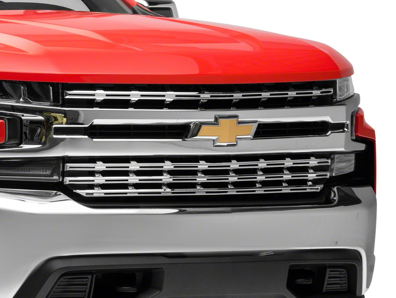 Silverado 1500 Upper Grille Overlay; Chrome (19-21 Silverado 1500 LT ...