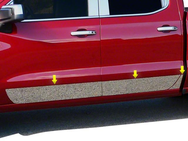 Rocker Panel Trim; Lower Kit; Stainless Steel (19-24 Silverado 1500 Double Cab)