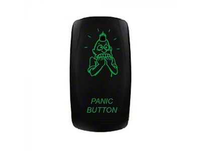 Quake LED Panic Button Rocker Switch ; Green (Universal; Some Adaptation May Be Required)