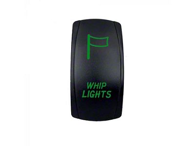 Quake LED 2-Way Whip Lights Rocker Switch; Green (Universal; Some Adaptation May Be Required)