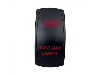 Quake LED 2-Way Auxiliary Light Rocker Switch; Red (Universal; Some Adaptation May Be Required)