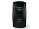 Quake LED 2-Way Dome Light Rocker Switch; Green (Universal; Some Adaptation May Be Required)