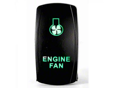 Quake LED 2-Way Engine Fan Rocker Switch; Green (Universal; Some Adaptation May Be Required)