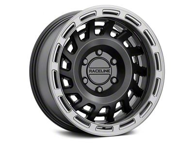 Raceline Halo Black with Silver Lip 8-Lug Wheel; 18x9; 18mm Offset (01-06 Sierra 3500 HD SRW)