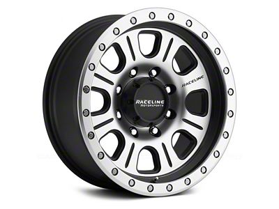 Raceline Monster Matte Black Machined 8-Lug Wheel; 17x9; -12mm Offset (03-09 RAM 3500 SRW)