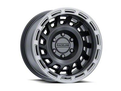 Raceline Halo Satin Black with Silver Ring 6-Lug Wheel; 17x8.5; 0mm Offset (07-13 Sierra 1500)