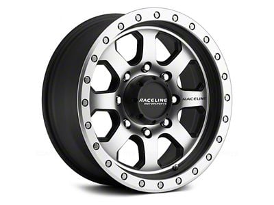 Raceline Avenger Black and Machined 6-Lug Wheel; 17x9; -12mm Offset (07-13 Silverado 1500)