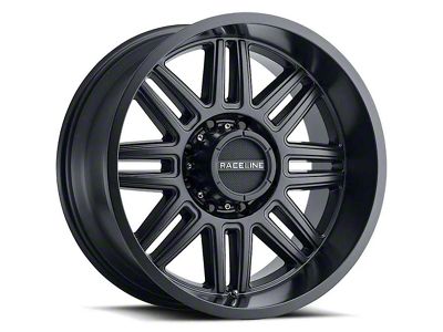 Raceline Split Satin Black 6-Lug Wheel; 20x10; -19mm Offset (07-13 Silverado 1500)