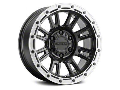 Raceline Compass Black and Silver Lip 8-Lug Wheel; 18x9; 18mm Offset (11-14 Silverado 2500 HD)