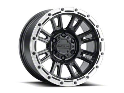 Raceline Compass Satin Black with Silver Ring 6-Lug Wheel; 17x8.5; 0mm Offset (07-14 Tahoe)