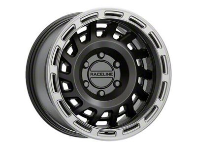 Raceline Halo Satin Black with Silver Ring 6-Lug Wheel; 18x9; 18mm Offset (07-14 Tahoe)