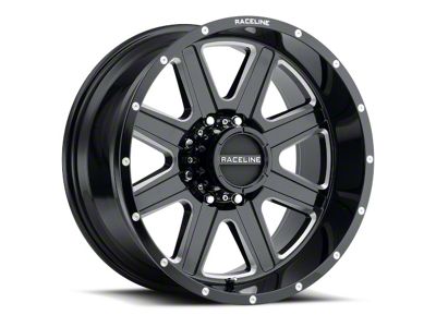 Raceline Hostage Gloss Black Milled 6-Lug Wheel; 20x10; -19mm Offset (07-14 Tahoe)