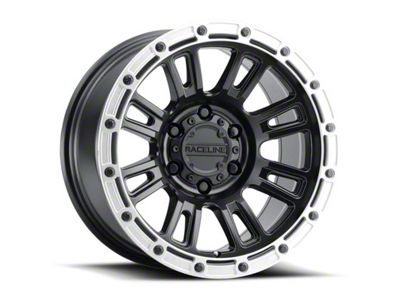 Raceline Compass Satin Black with Silver Ring 6-Lug Wheel; 17x8.5; 0mm Offset (07-14 Yukon)