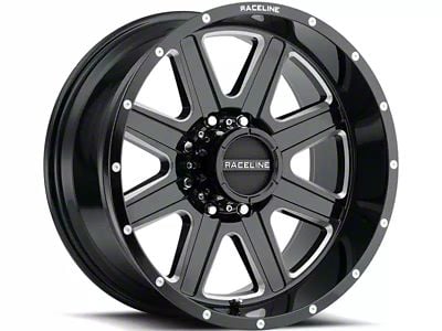 Raceline Hostage Gloss Black Milled 6-Lug Wheel; 20x9; 0mm Offset (07-14 Yukon)