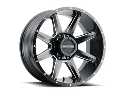 Raceline Stryker Satin Black Milled 6-Lug Wheel; 17x9; -12mm Offset (07-14 Yukon)