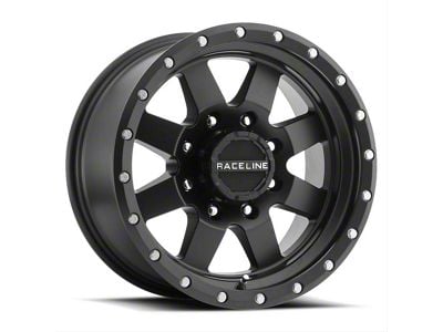 Raceline Defender Satin Black 8-Lug Wheel; 20x9; -12mm Offset (11-16 F-350 Super Duty SRW)