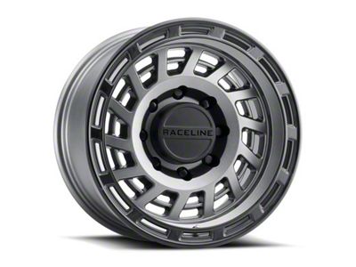 Raceline Halo Gunmetal with Black Ring 6-Lug Wheel; 18x9; -12mm Offset (14-18 Sierra 1500)