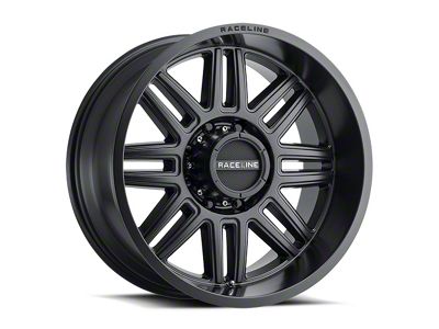 Raceline Split Satin Black 6-Lug Wheel; 18x9; -12mm Offset (14-18 Sierra 1500)