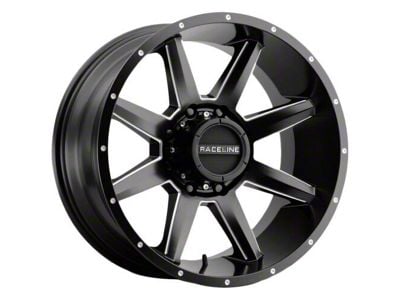 Raceline Stryker Satin Black Milled 6-Lug Wheel; 20x10; -19mm Offset (15-20 F-150)