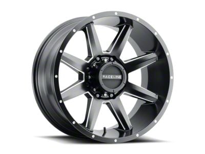 Raceline Stryker Satin Black Milled 6-Lug Wheel; 20x9; 18mm Offset (15-20 F-150)