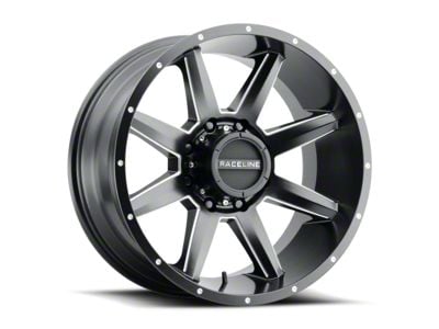 Raceline Stryker Satin Black Milled 6-Lug Wheel; 22x12; -44mm Offset (15-20 F-150)