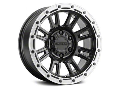 Raceline Compass Black and Silver Lip 8-Lug Wheel; 18x9; 18mm Offset (15-19 Sierra 2500 HD)