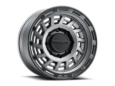 Raceline Halo Gunmetal with Black Ring 6-Lug Wheel; 18x9; 18mm Offset (15-20 Yukon)