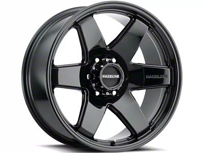 Raceline Addict Gloss Black 6-Lug Wheel; 20x9; -12mm Offset (23-24 Canyon)