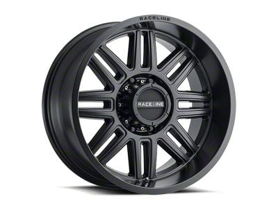 Raceline Split Satin Black 6-Lug Wheel; 18x9; -12mm Offset (19-24 Silverado 1500)