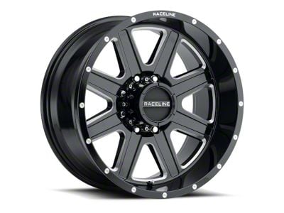 Raceline Hostage Gloss Black Milled 6-Lug Wheel; 18x9; 12mm Offset (21-24 Tahoe)