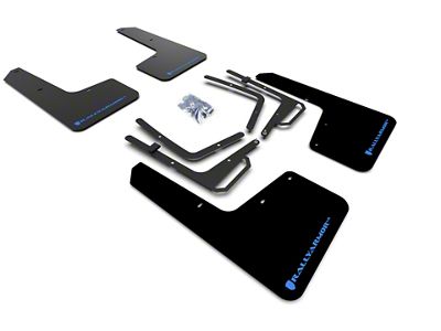 Rally Armor UR Black Mud Flaps with Light Blue Logo; Front and Rear (17-20 F-150 Raptor)