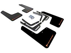 Rally Armor UR Black Mud Flaps with Orange Logo; Front and Rear (17-20 F-150 Raptor)