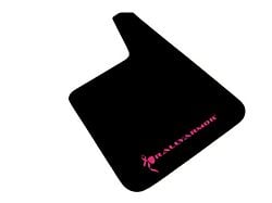 Rally Armor Universal Basic Plus Black Mud Flaps with Breast Cancer Pink Logo; Front and Rear (Universal; Some Adaptation May Be Required)