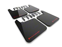 Rally Armor Black Mud Flaps with Red Logo; Front and Rear (19-24 Sierra 1500 AT4)