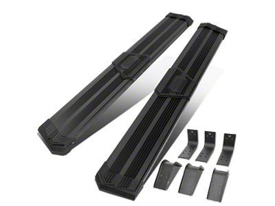 10-Inch Pleated Step Bar Running Boards; Black (09-18 RAM 1500 Quad Cab)