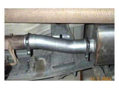 2.50-Inch Stainless Dual Exhaust System with HVS Welded Muffler; Rear Exit (2003 5.7L RAM 1500)