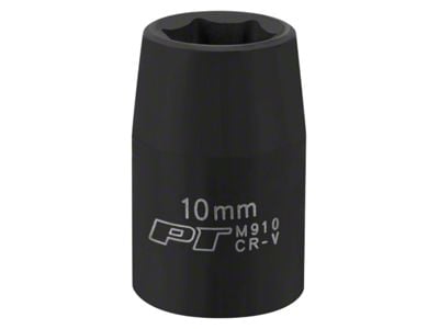 3/8-Inch Drive 6-Point Impact Socket; Metric; Shallow