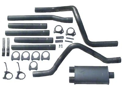 3-Inch Aluminized Dual Exhaust System with HVS Welded Muffler; Rear Exit (06-08 5.7L RAM 1500)