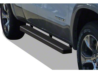 4-Inch iStep Running Boards; Black (19-24 RAM 1500 Quad Cab)