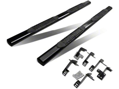 4-Inch Nerf Side Step Bars; Black (19-24 RAM 1500 Crew Cab)