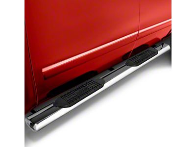 5-Inch Oval Straight Side Step Bars; Polished (19-24 RAM 1500 Quad Cab)