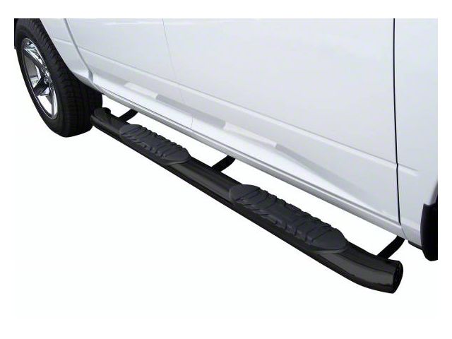 5-Inch Premium Oval Side Step Bars; Semi-Gloss Black (02-08 RAM 1500 Quad Cab)