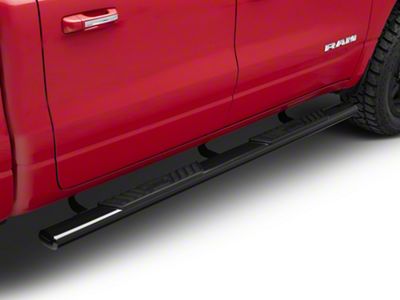 5-Inch Straight Nerf Side Step Bars; Black (19-24 RAM 1500 Crew Cab)